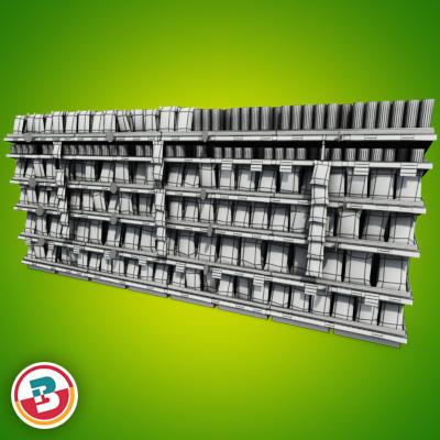 3D Model of Grocery shelves stocked with low poly snack products - 3D Render 7